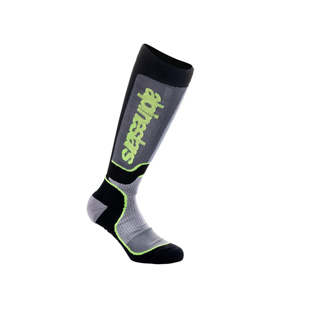 Alpinestars MX Plus Socks Youth Black/Grey/Fluro Yellow