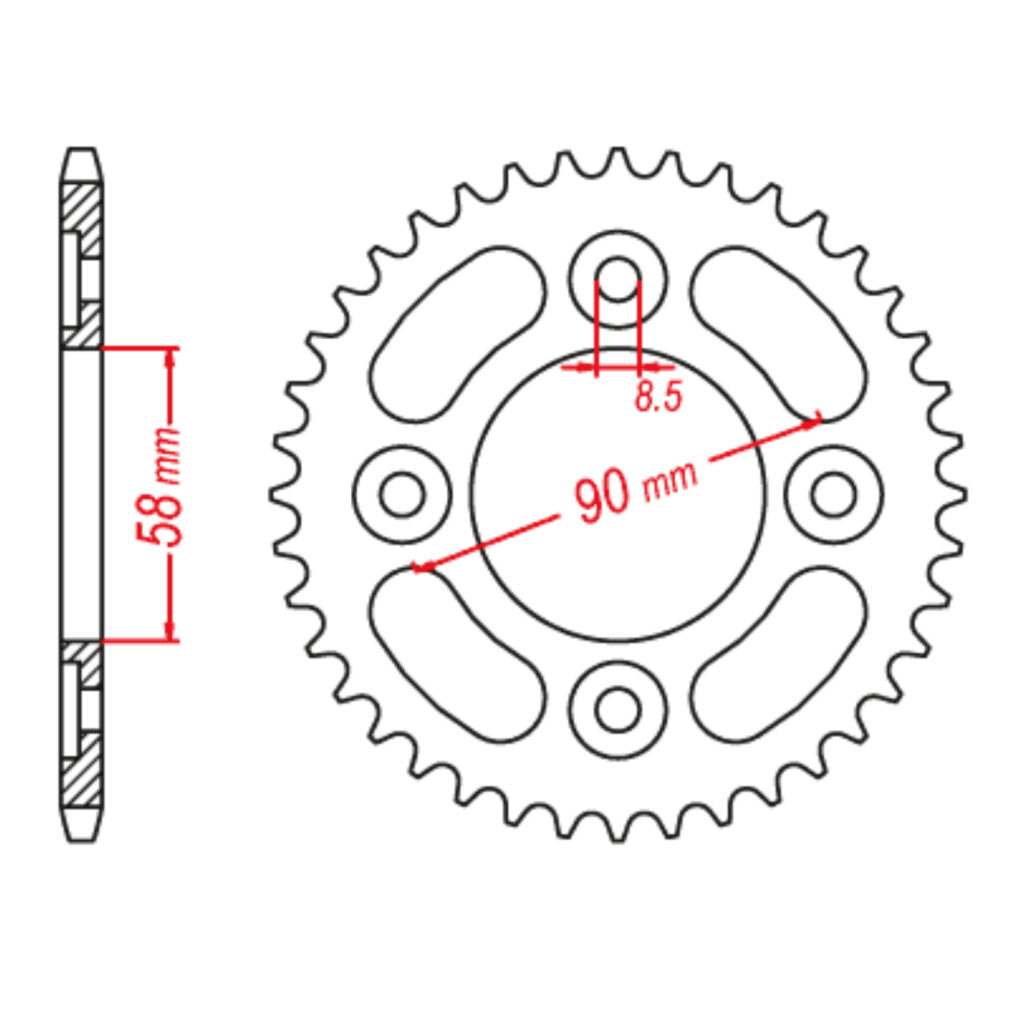 MTX 1225 Steel Rear Sprocket #520 (40T)