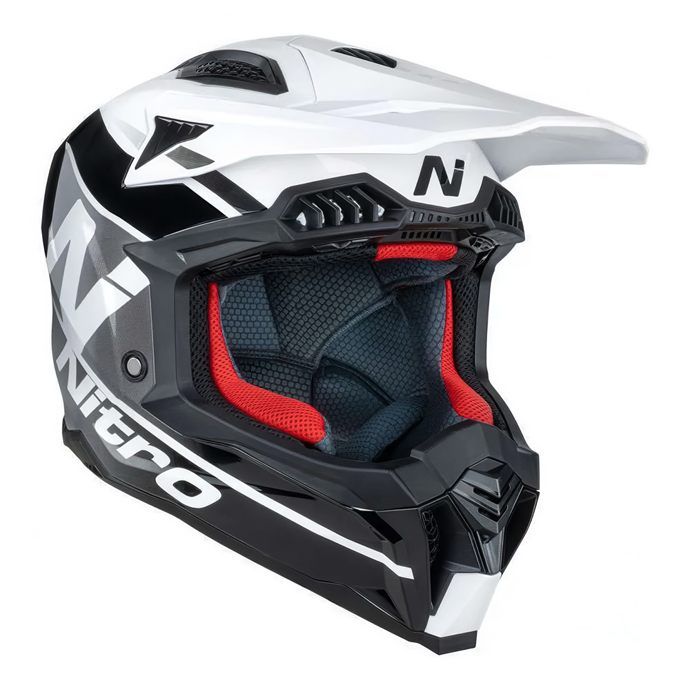 Nitro MX710 Onyx Motocross Helmet White/Gun/Black