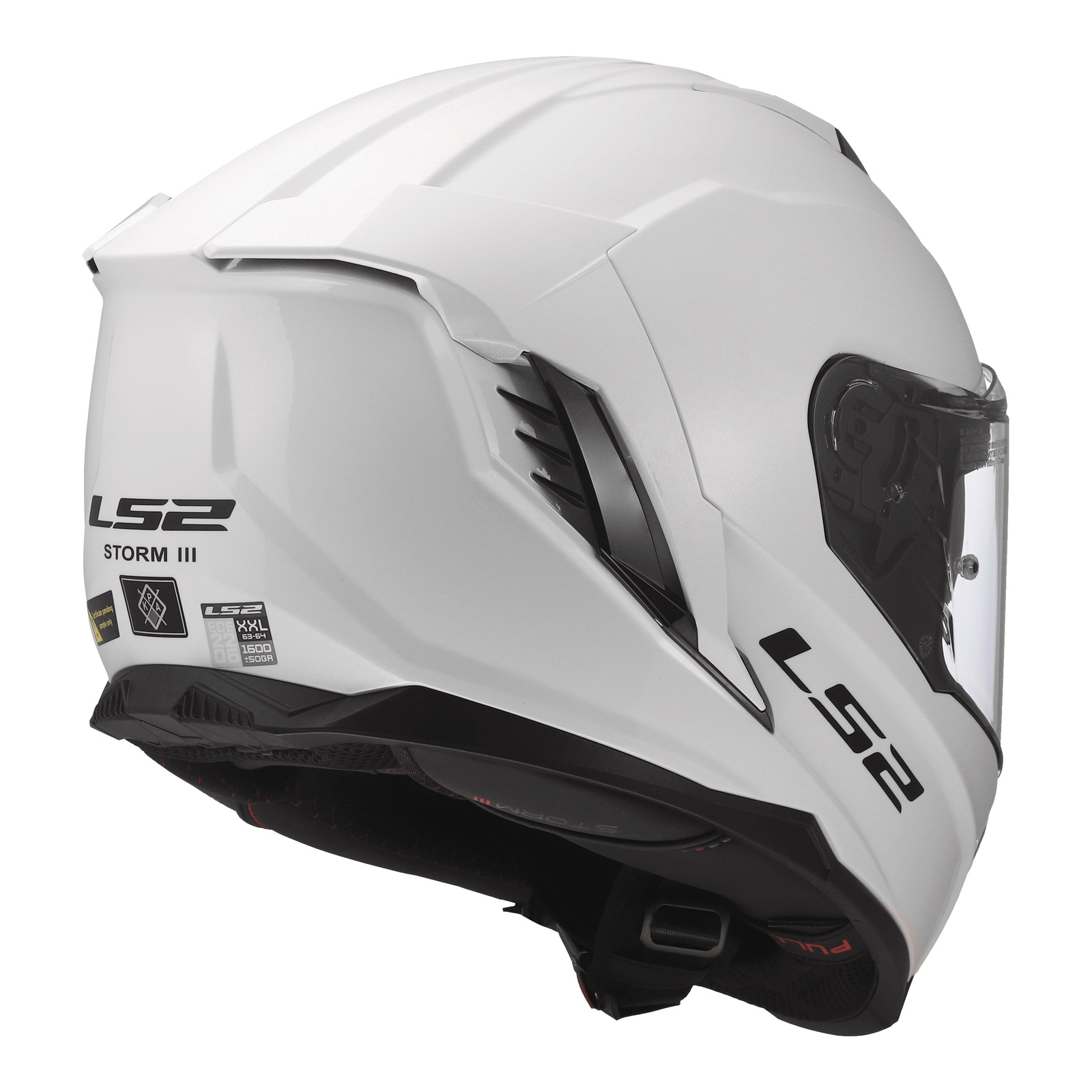 LS2 FF818 Storm III Helmet Road Solid Gloss White - Image 2