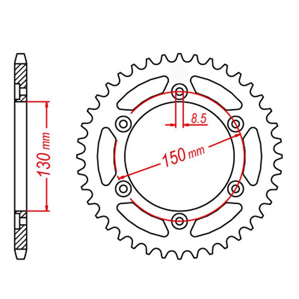 SPKT REAR OE STEEL 1244 52T #428