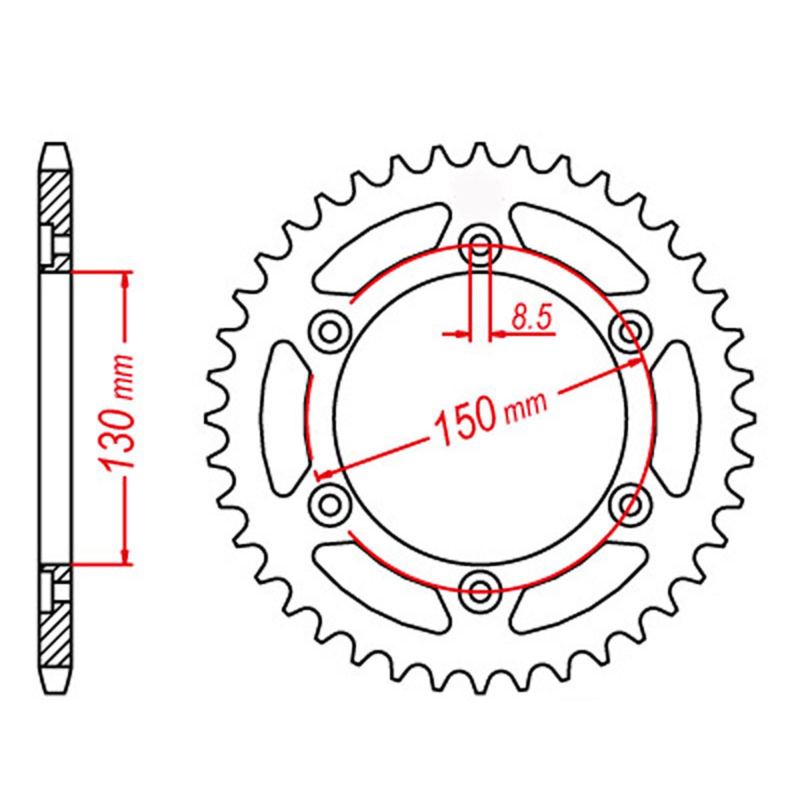 SPKT REAR OE STEEL 1244 52T #428 - Image 1