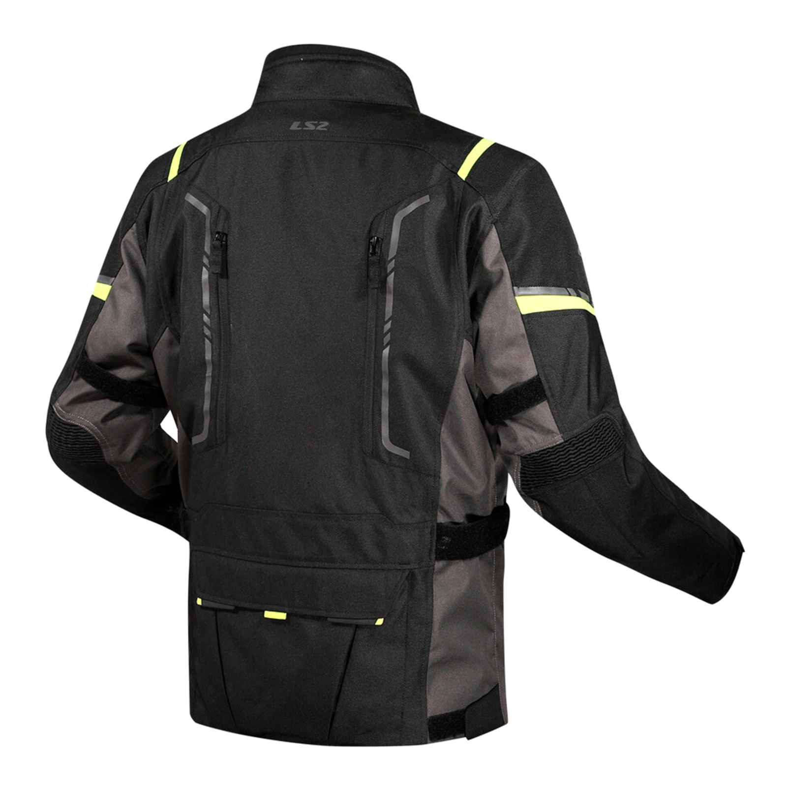 LS2 Narvik Road Jacket Grey/Black/Hi-Vis Yellow - Image 2