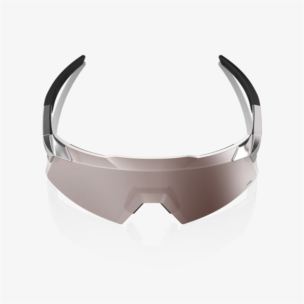 100% Aerocraft Gloss Black Chrome Sunglasses HiPER Silver Mirror Lens