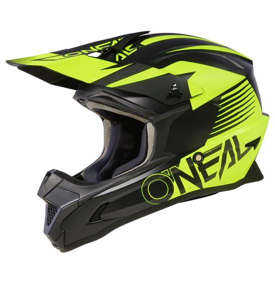 Oneal 1SRS Stream Motocross Helmet Black/Neon-Yellow