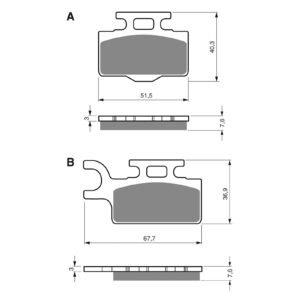 BRAKE PADS GOLDFREN OFFROAD RACING GF167 - K5 ( PR282 ) - Image 1