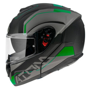 MT Atom SV Flip Front Helmet Quak Matte Black/Fluro Green - Image 3