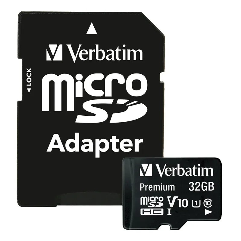 Verbatim Micro SDHC Memory Card 32GB + Adaptor Class 10