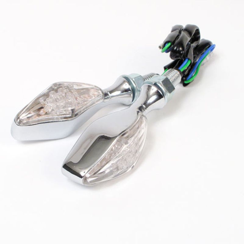 WHITES FLASHER UNI LED DIAMOND CHR PAIR