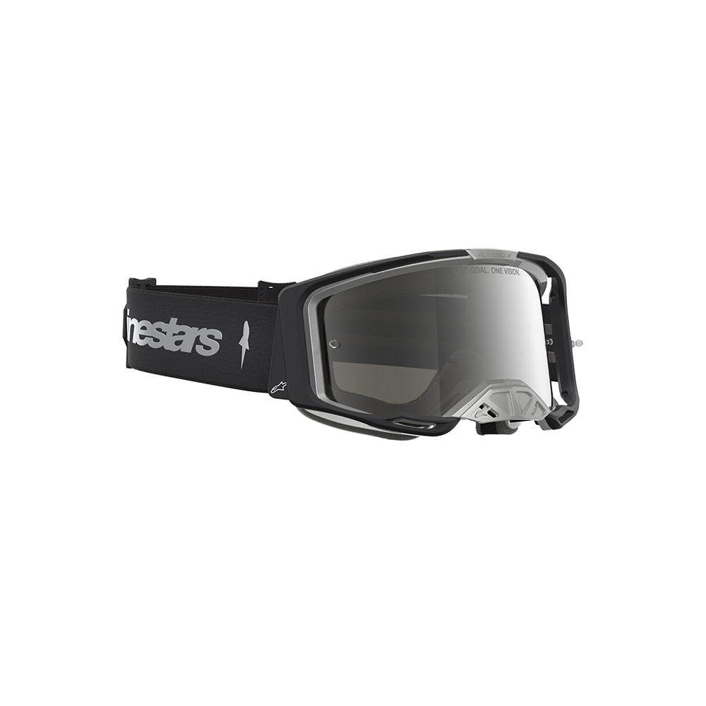 Alpinestars Vision 8 Amber Motocross GogglesBlack/Silver Mirror Silver Lens