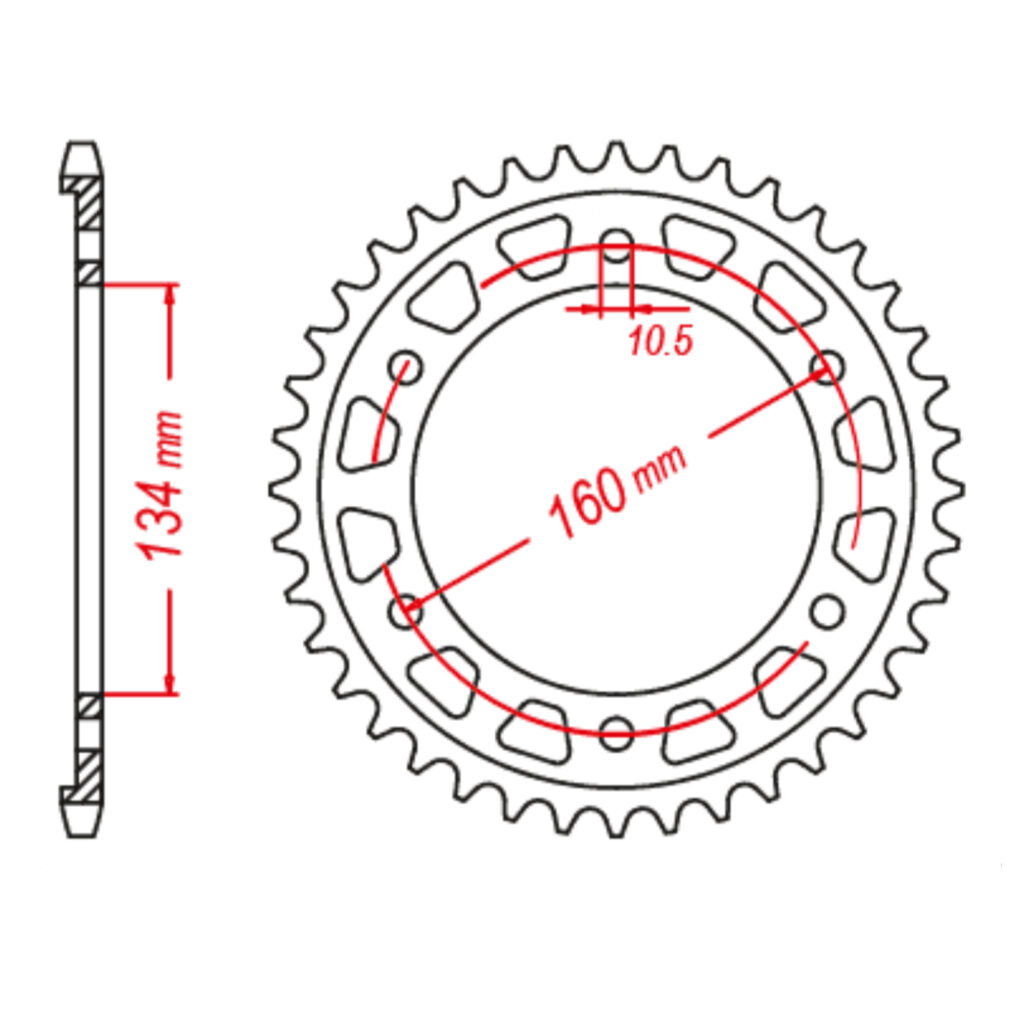MTX 1317 Steel Rear Sprocket #525 (40T)