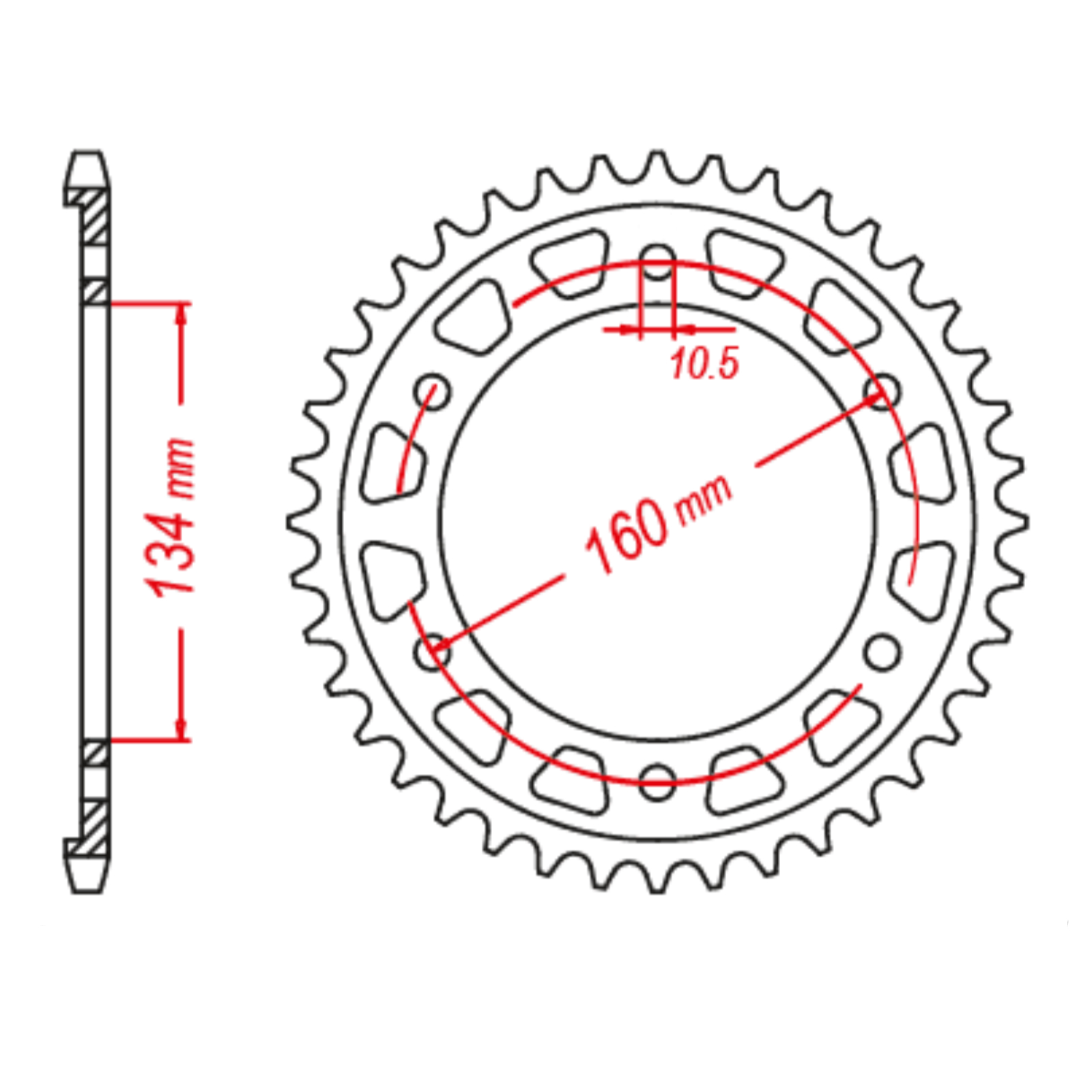 MTX 1317 Steel Rear Sprocket #525 (40T) - Image 1