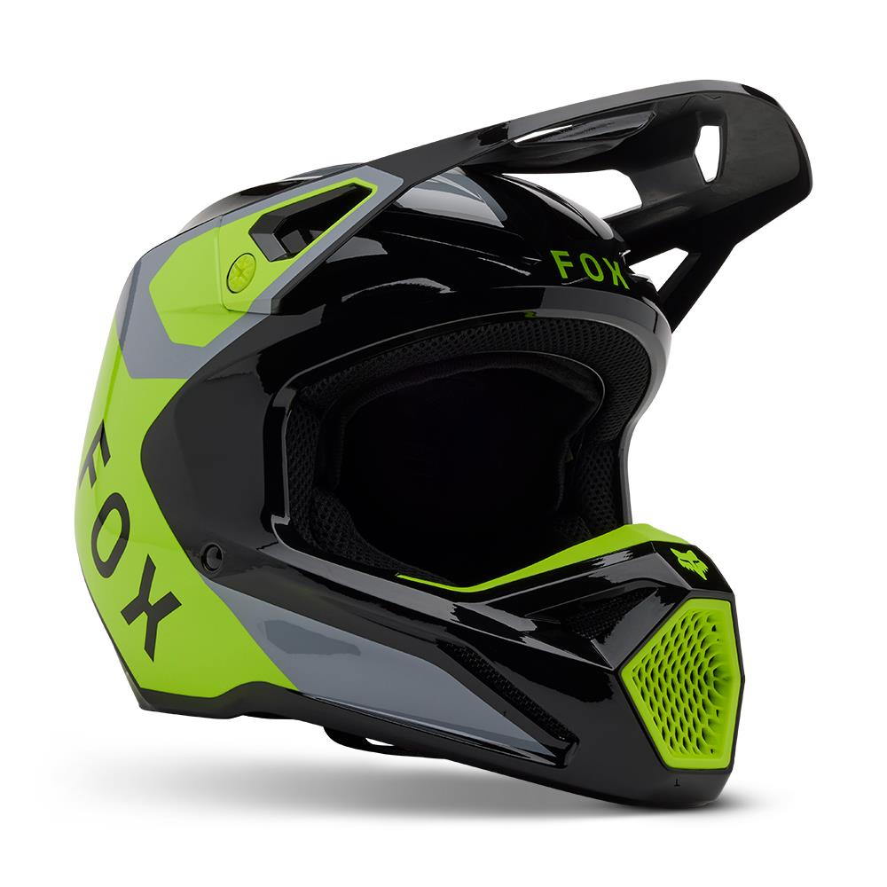 Fox V1 Lean Motocross Helmet Grey/Yellow