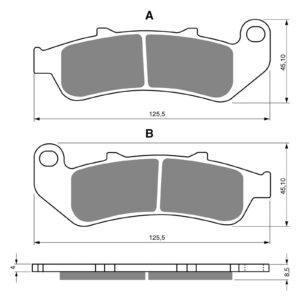 BRAKE PADS GOLDFREN SINTERED SPORTS GF055 - S3 ( PH123 ) - Image 1