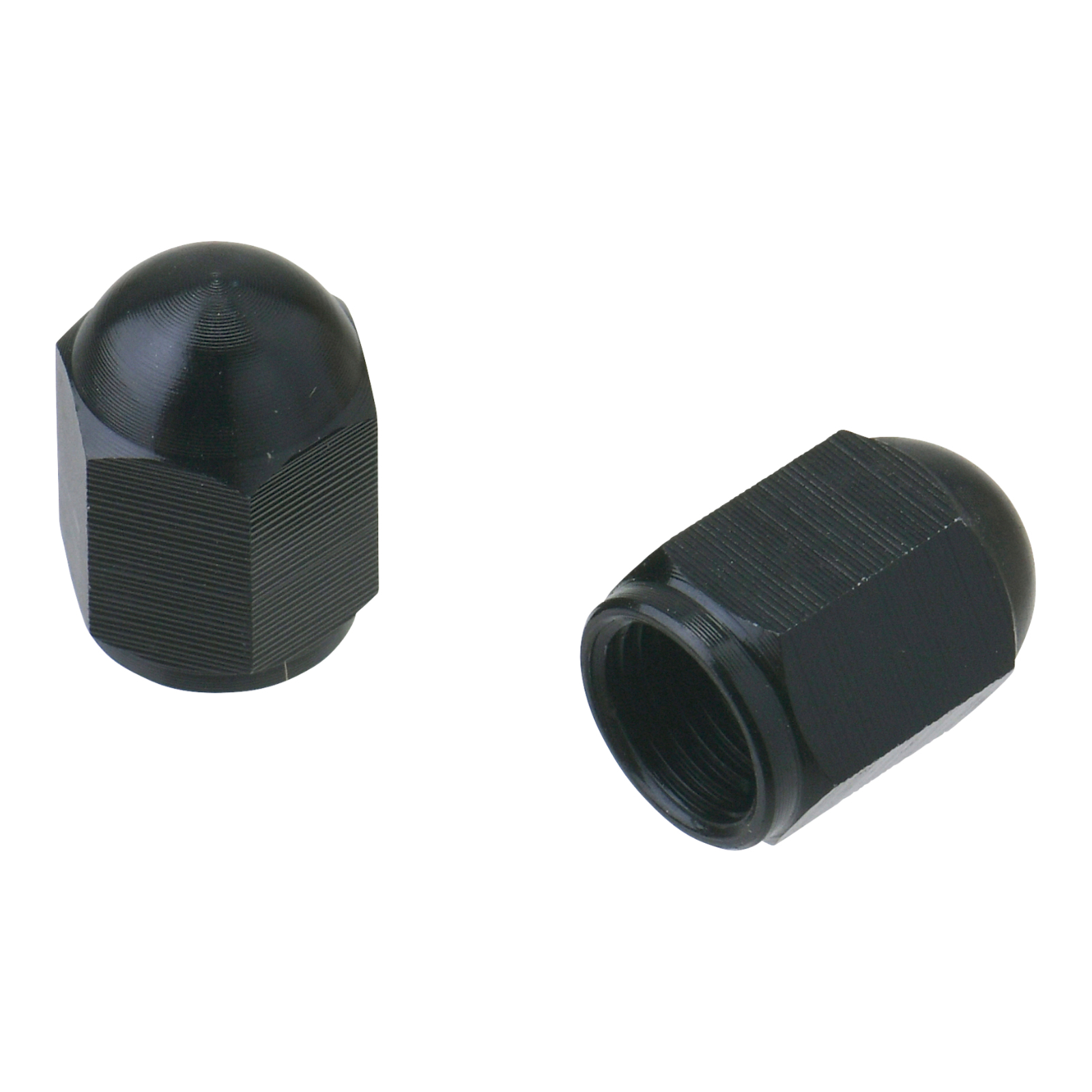 DRC ALUMINUM VALVE CAPS 2PCS BLACK - Image 1