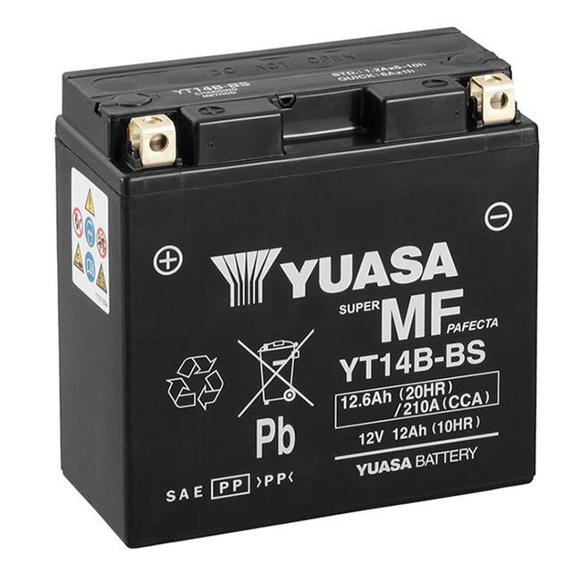 YT14B-BS Non-DG Factory Sealed Battery Yuasa. Alt: YT14B-4