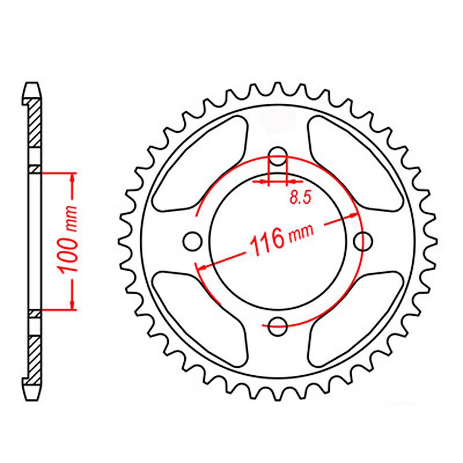 SPKT REAR OE STEEL 462 51T #428 - Image 1