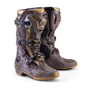Alpinestars Tech-10 Limited Edition Air Gold MX Boots Earth Brown/Gold - Image 1