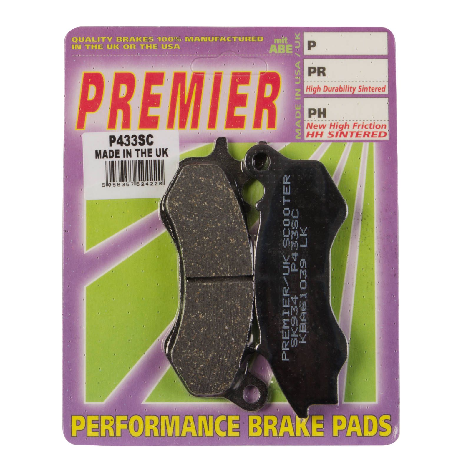 PREMIER BRAKE PADS P433 - SCOOTER - Image 1