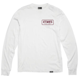 Etnies Quality Long Sleeve Tee White/Burgundy - Image 2