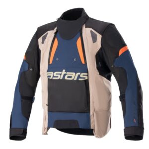 Alpinestars Halo Drystar Adventure Jacket Dark Blue/Dark Khaki/Orange Fluro - Image 1