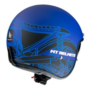 MT LE Mans 2 SV Cafe Racer Open Face Helmet Matte Blue - Image 3