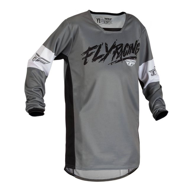 Fly Kinetic Khaos Motocross Jeresy Youth Grey/Black/White