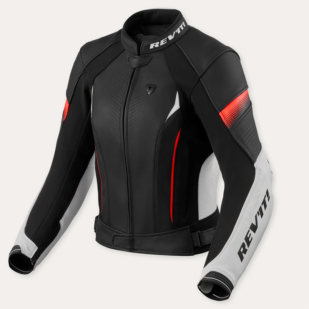 REV'IT! Xena 4 Leather Road Jacket Ladies White-Red