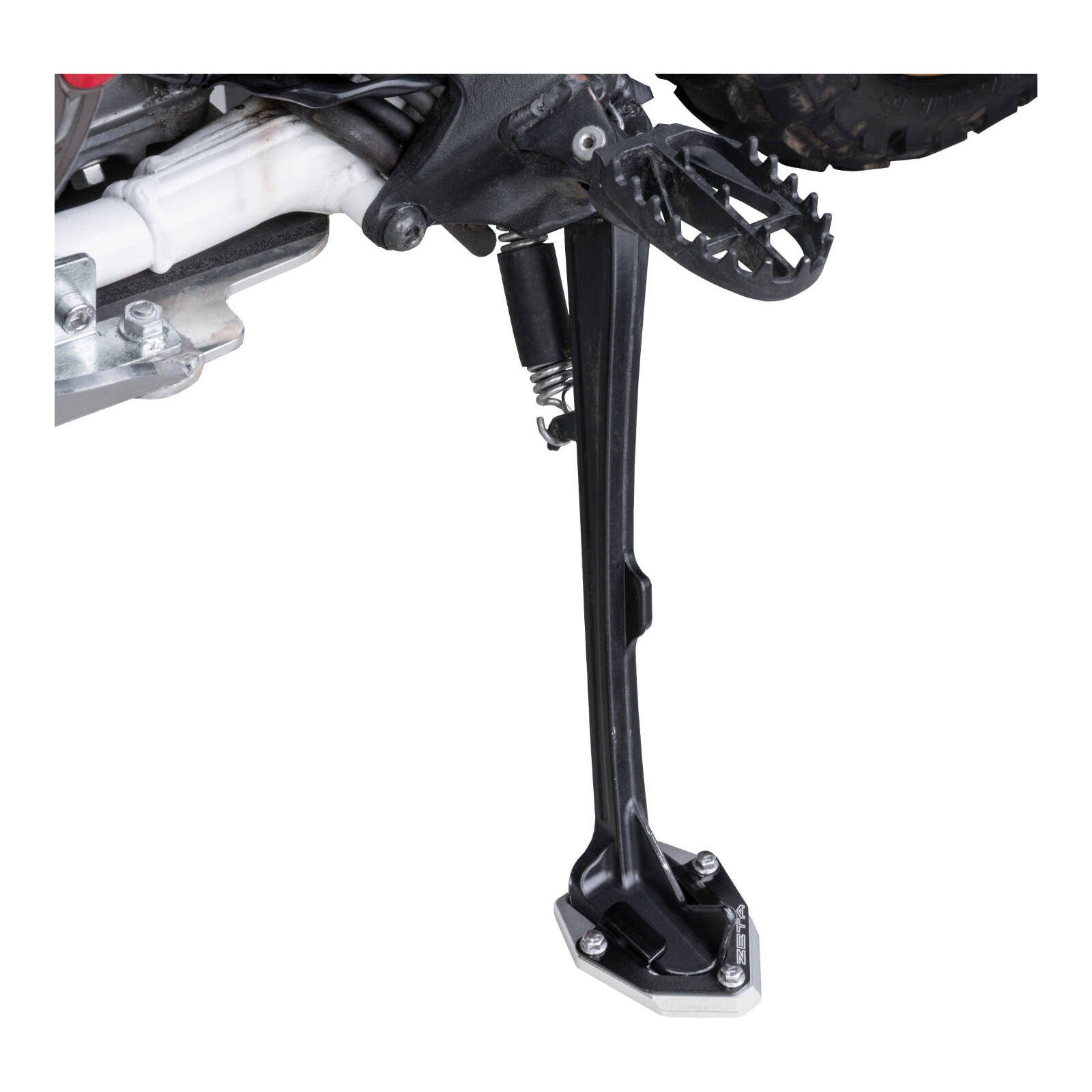 Zeta Side Stand Extender Black/Silver Honda CRF1000L/ADV '16- - Image 2