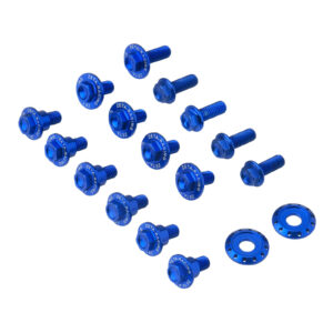 Zeta Aluminum Bolt Set Plastics Yamaha YZ125/250 '08- 17 pcs - Blue - Image 1