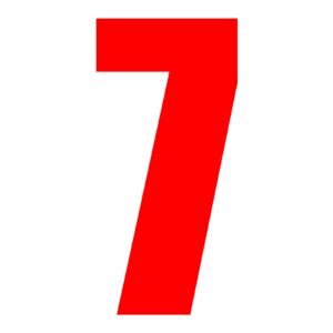 RACE NUMBER 6in VINYL #7 RED PKT of 10 - Image 1