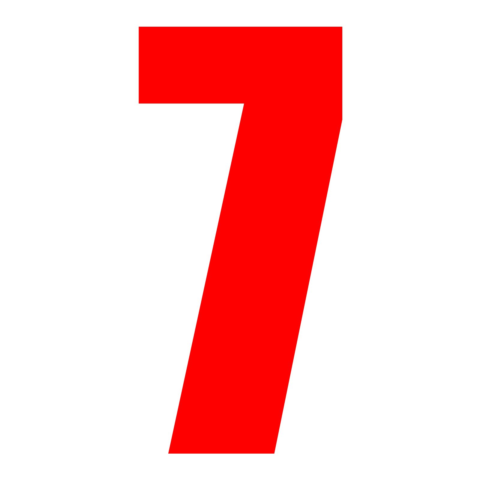 RACE NUMBER 6in VINYL #7 RED PKT of 10 - Image 1