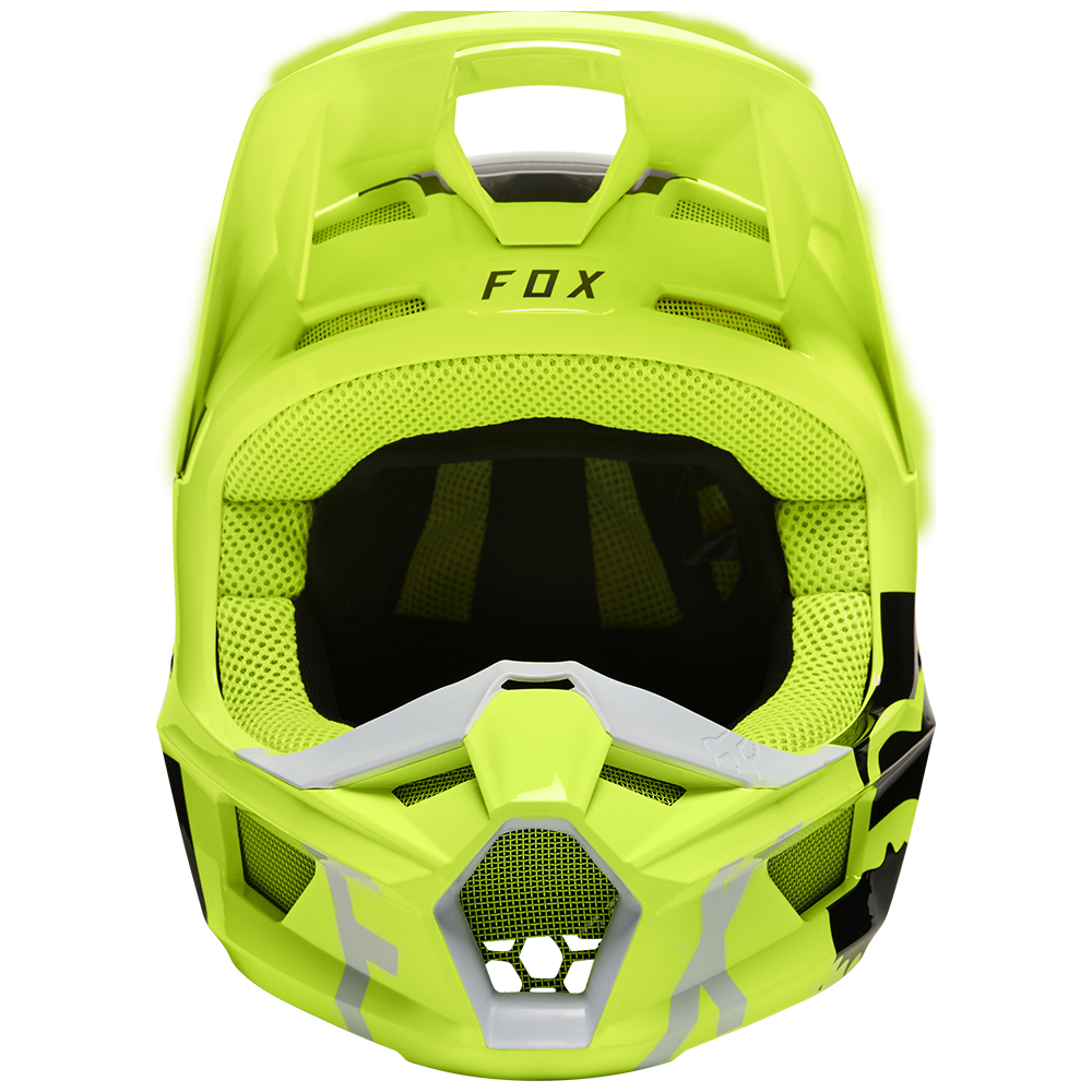 Fox V1 Skew Youth Flo Yellow Motocross Helmet