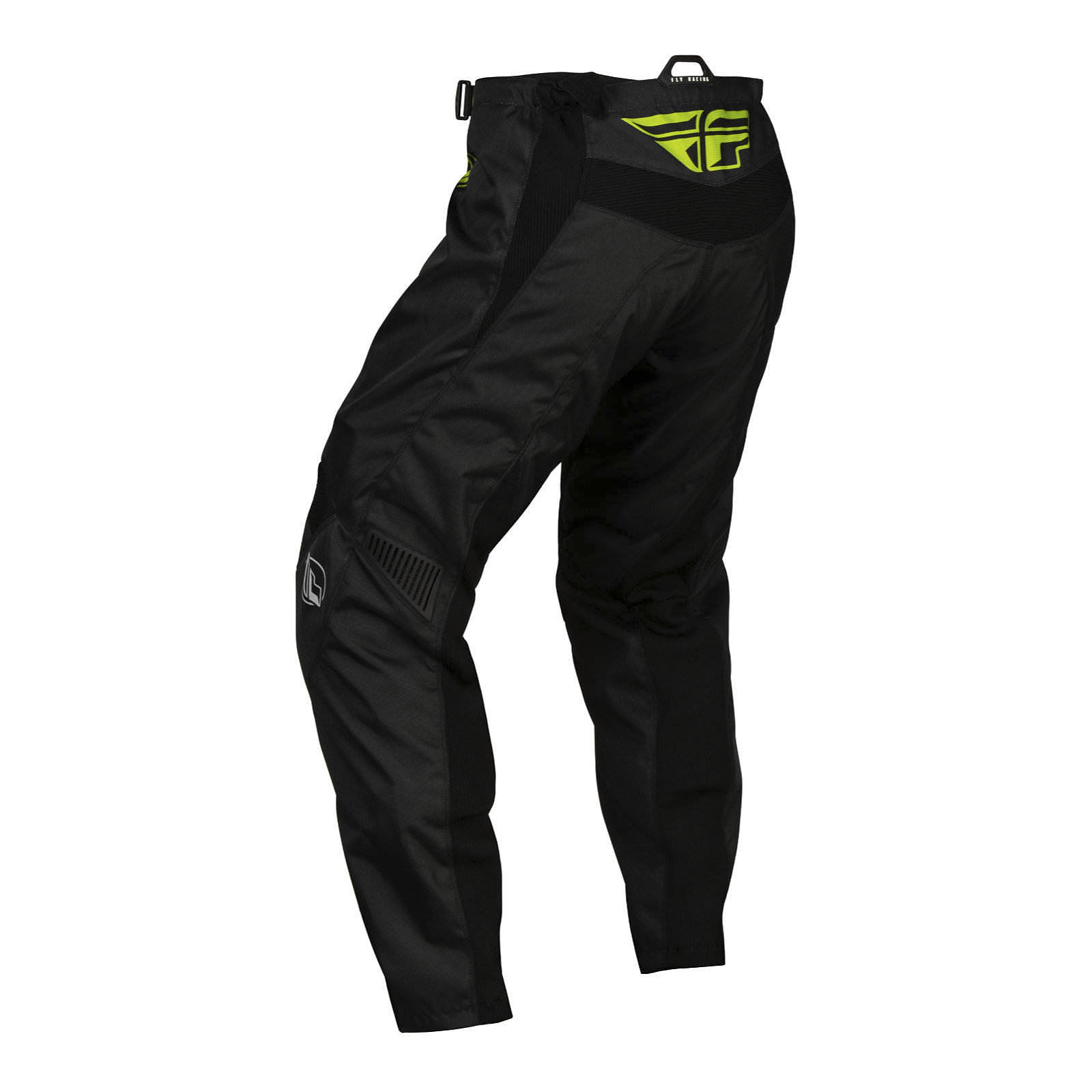 FLY Racing F-16 Motocross Pants Youth Black / Neon Green / Light Grey - Image 2