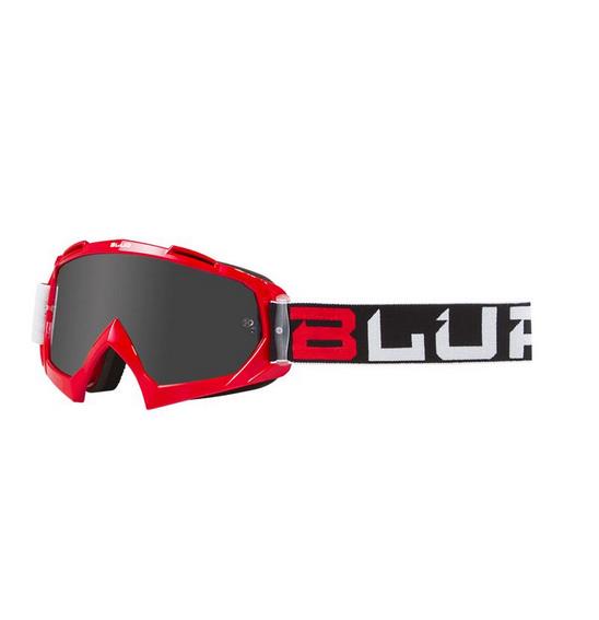 Blur B-10 Two Face Motocross Goggles Red/Black/White Silver Lens