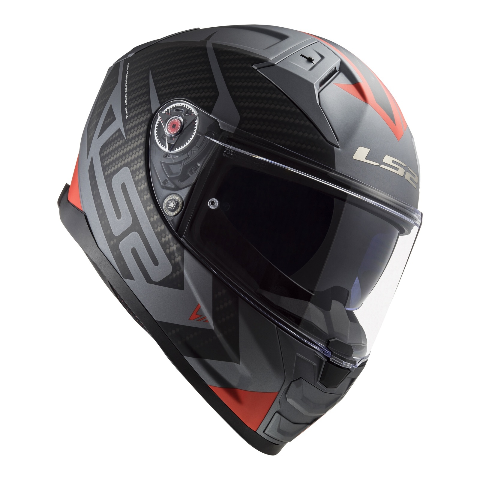 LS2 FF811 Vector II Splitter Road Helmet Matte Titanium / Red - Image 3