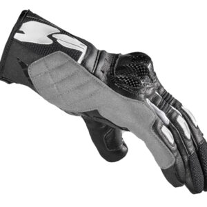Spidi G-Carbon Leather Short Ladies Road Gloves Black/White - Image 3