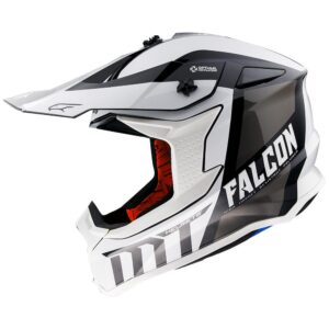 MT Falcon Motocross Helmet Warrior Gloss Pearl White - Image 2