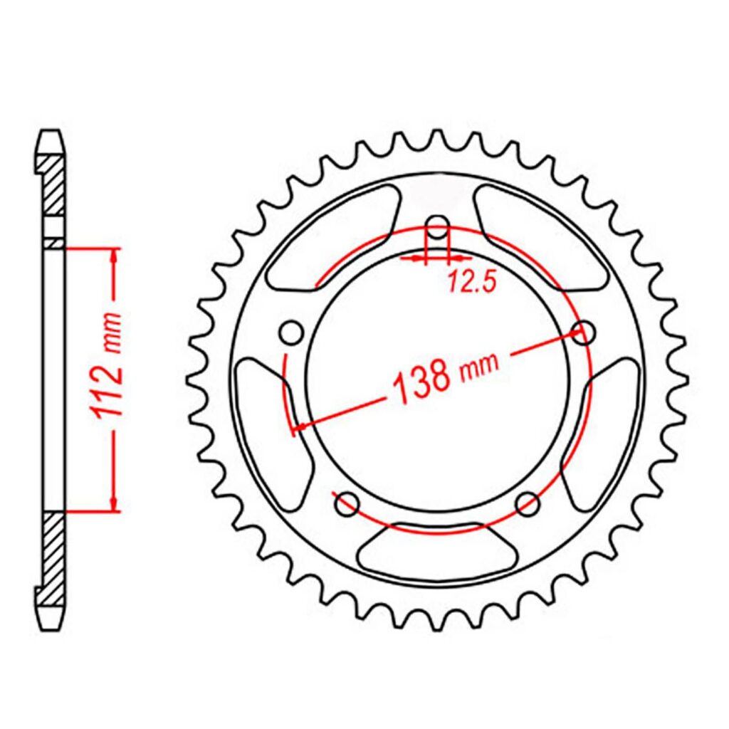 SPKT REAR OE STEEL 1304 43T #525