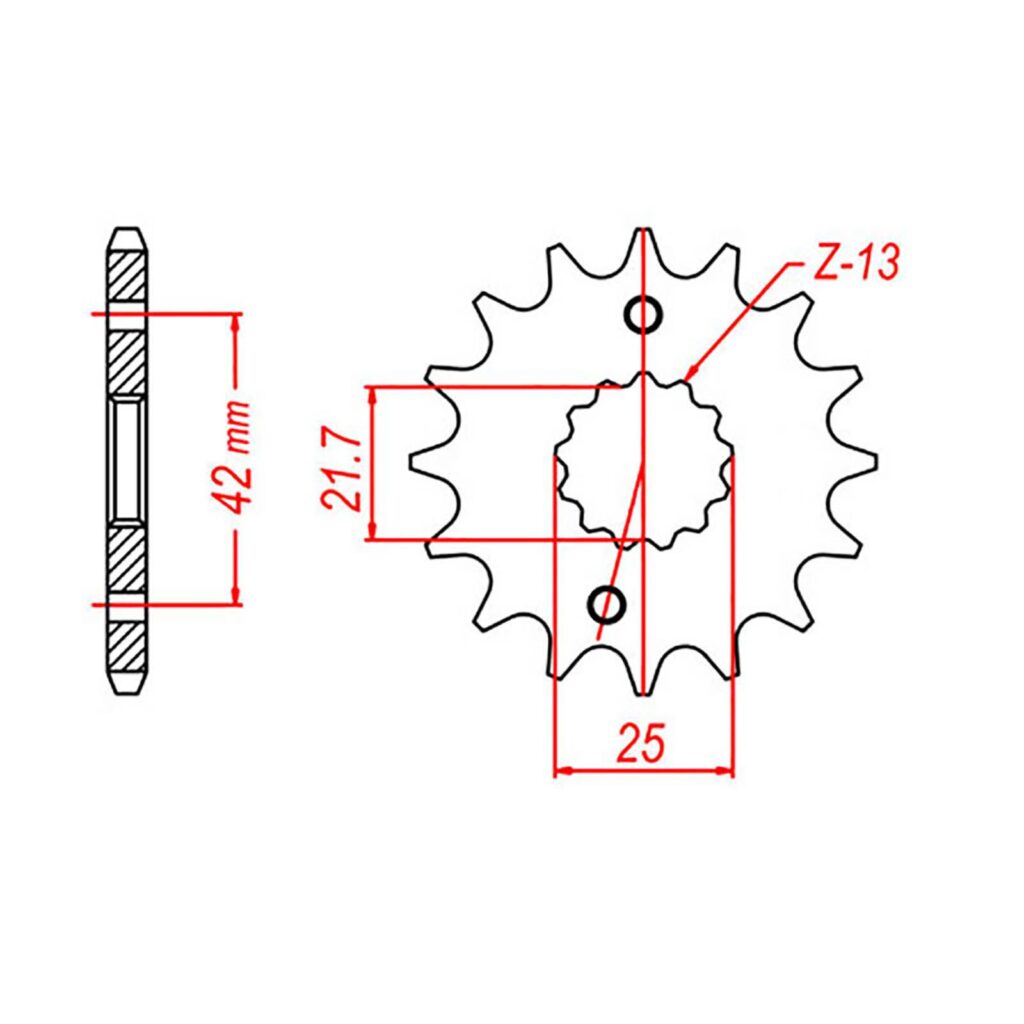SPKT FRONT OE STEEL 436 13T #520