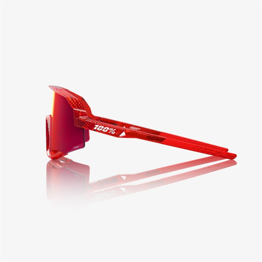 100% Slendale Campari Translucent Red Sunglasses HiPER Fire Red Mirror Lens
