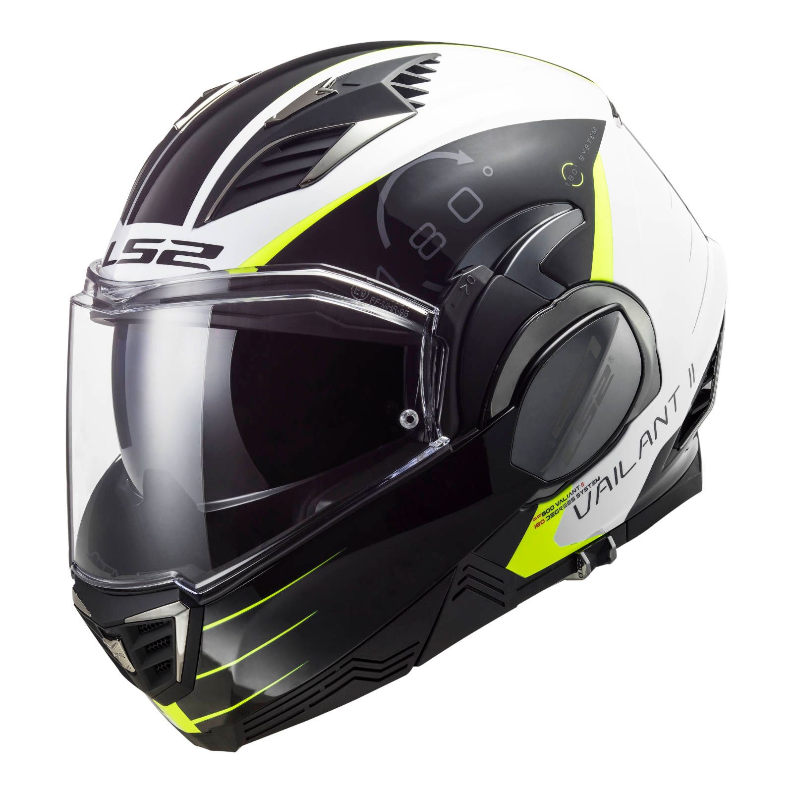 LS2 FF900 Valiant 2 Codex Flip Front Helmet White/Black - Image 1