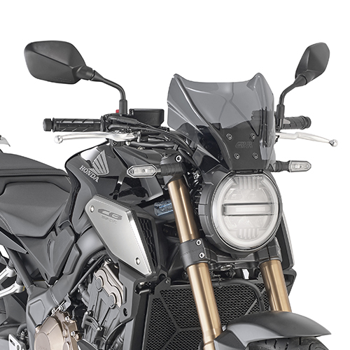 GIVI SCREEN HONDA/BENELLI/YAMAHA/CF MOTO SMOKED 22x31cm (NEEDS KIT)