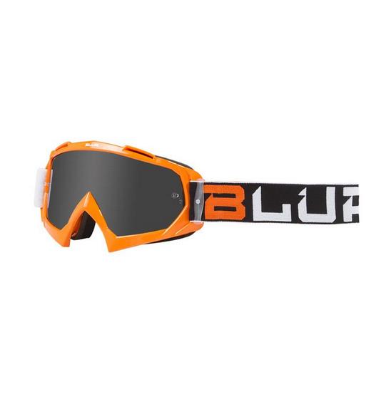 Blur B-10 Two Face Motocross Goggles Orange/Black/White Silver Lens