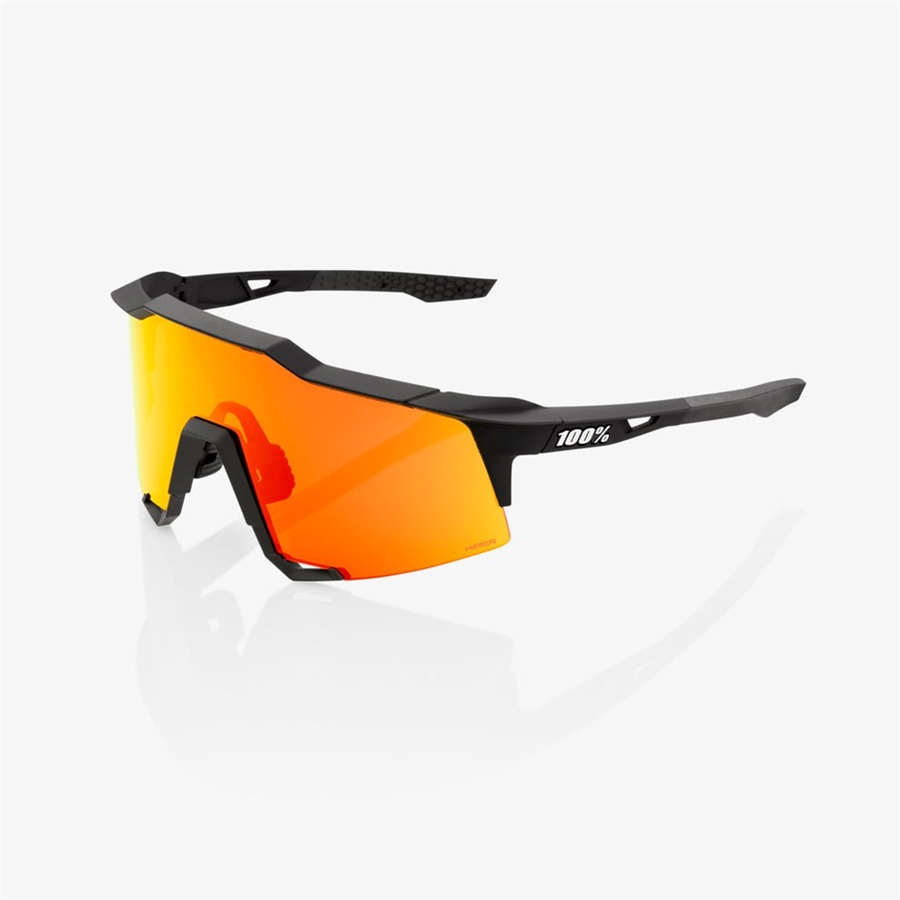 100% Speedcraft Soft Tact Black Sunglasses HiPER Red Mirror Lens