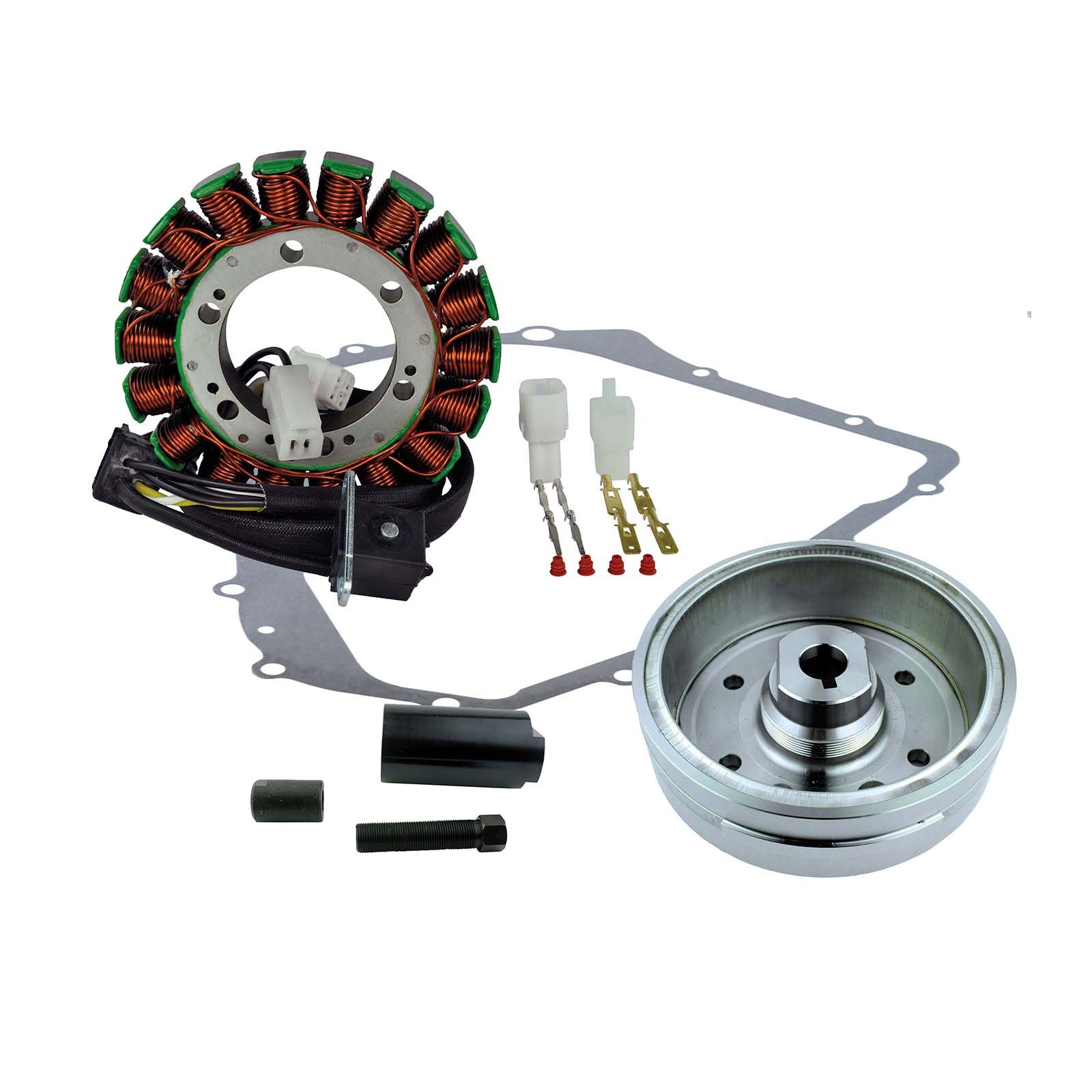 KIT IMPROVED FLYWHEEL+PULLER+STATOR+GASKET (RM23049) - Image 1