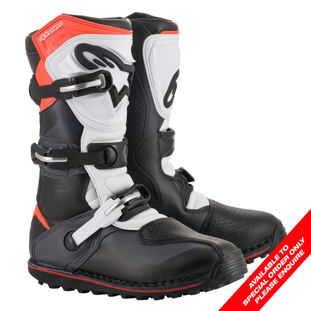 Motocross Boots Alpinestars Tech-T Trials Black/Gray/Red Fluoro
