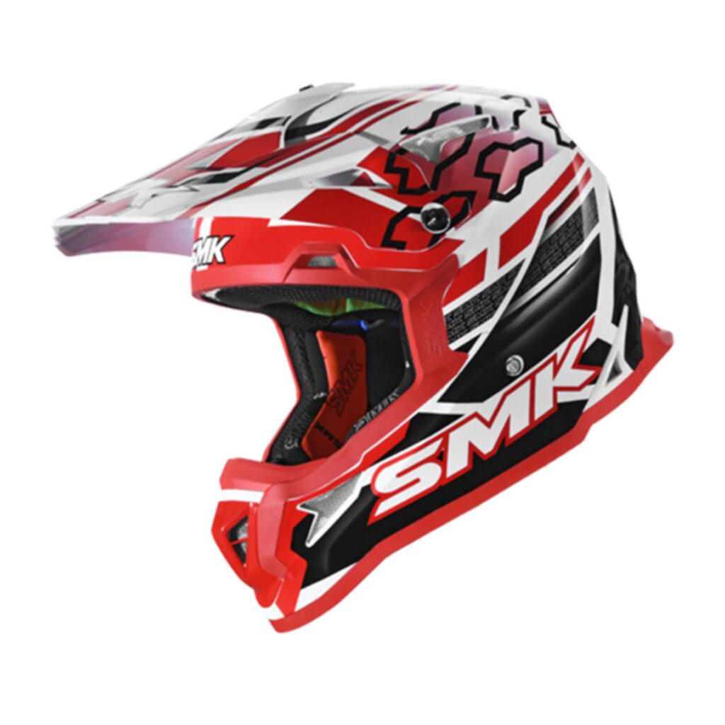 SMK Allterra Tribou Motocross Helmet White/Black/Red