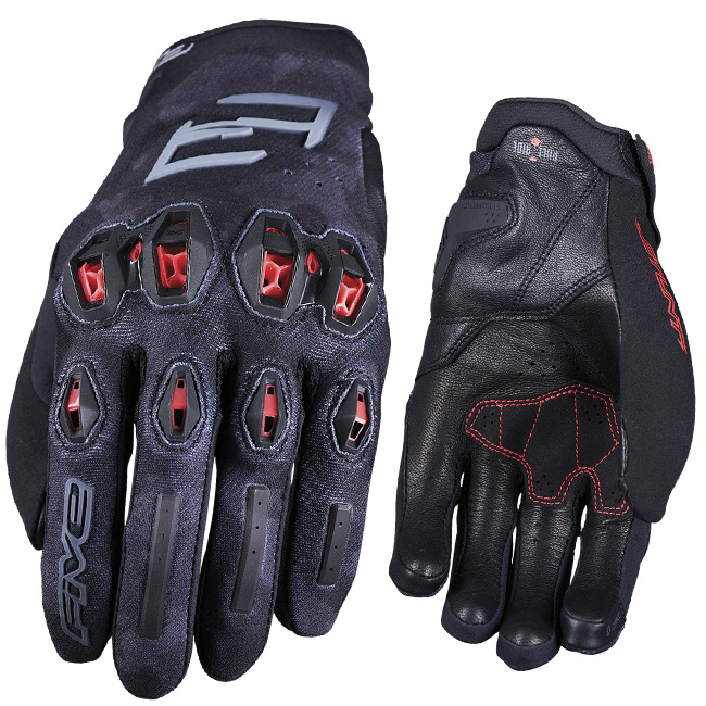 Five Stunt EVO 2 camo Road Gloves Black/Red