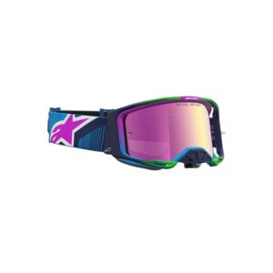 Alpinestars Vision 8 Maven Motocross Goggles Blue/Purple Mirror Pink Lens - Image 2